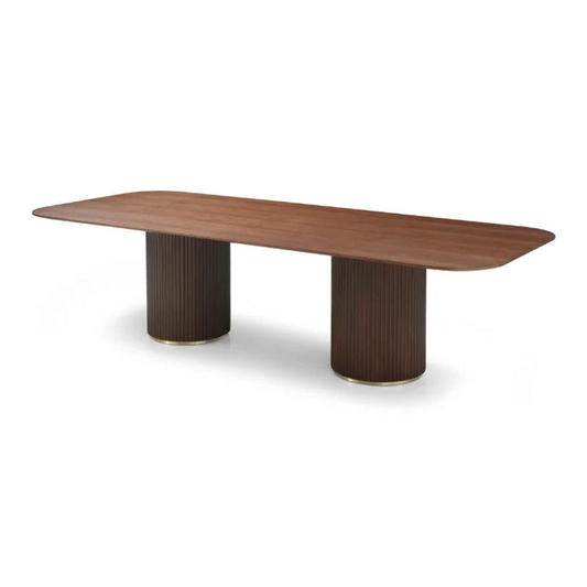 Lantine 240 Dining Table – Walnut & Brass