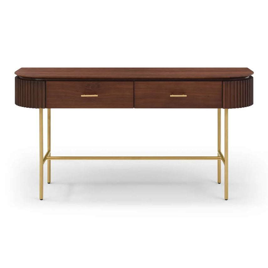 Lantine Console - Walnut & Brass
