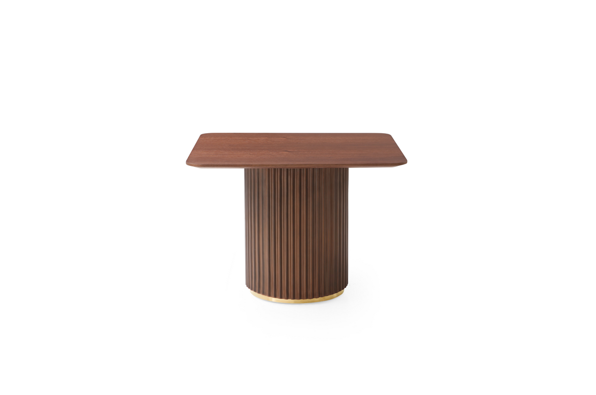 Lantine Side Table - Walnut & Brass