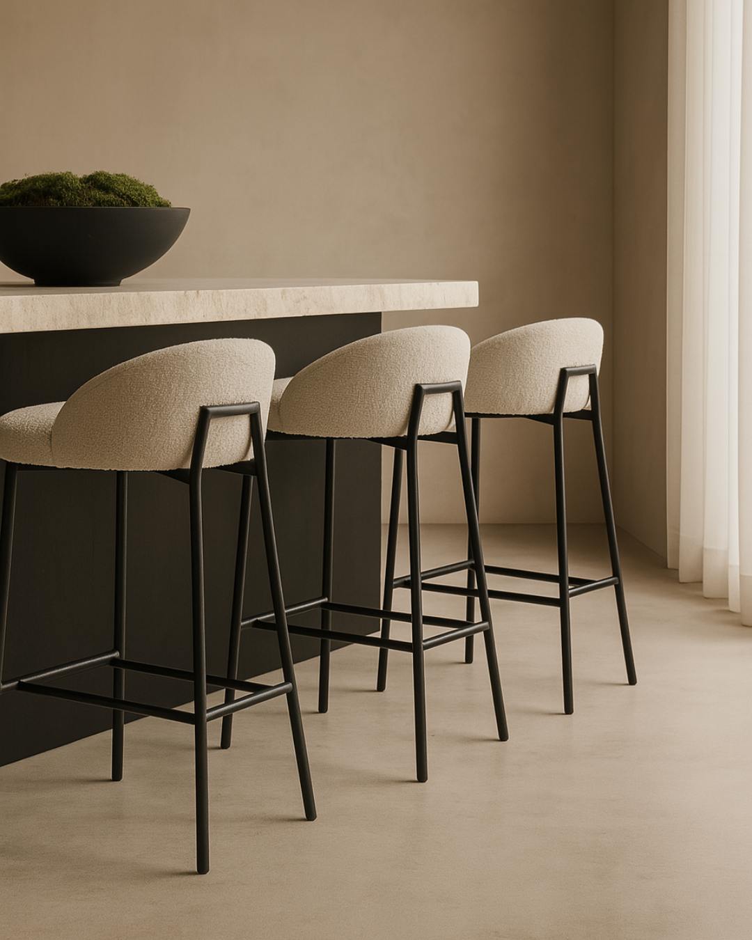 Tux Counter Stool - Chex Bouclé Polar