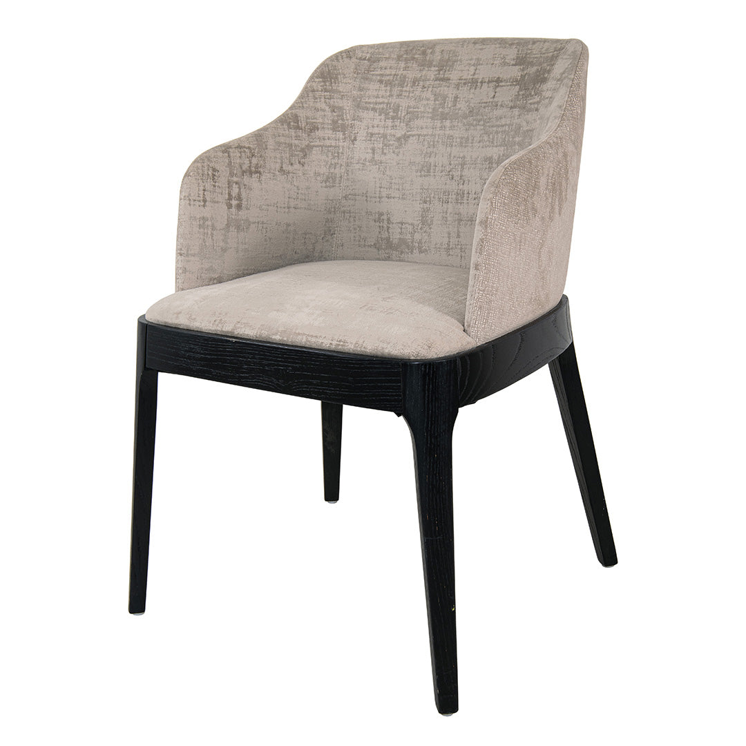 Luxe Mushroom Black Base Dining Chair