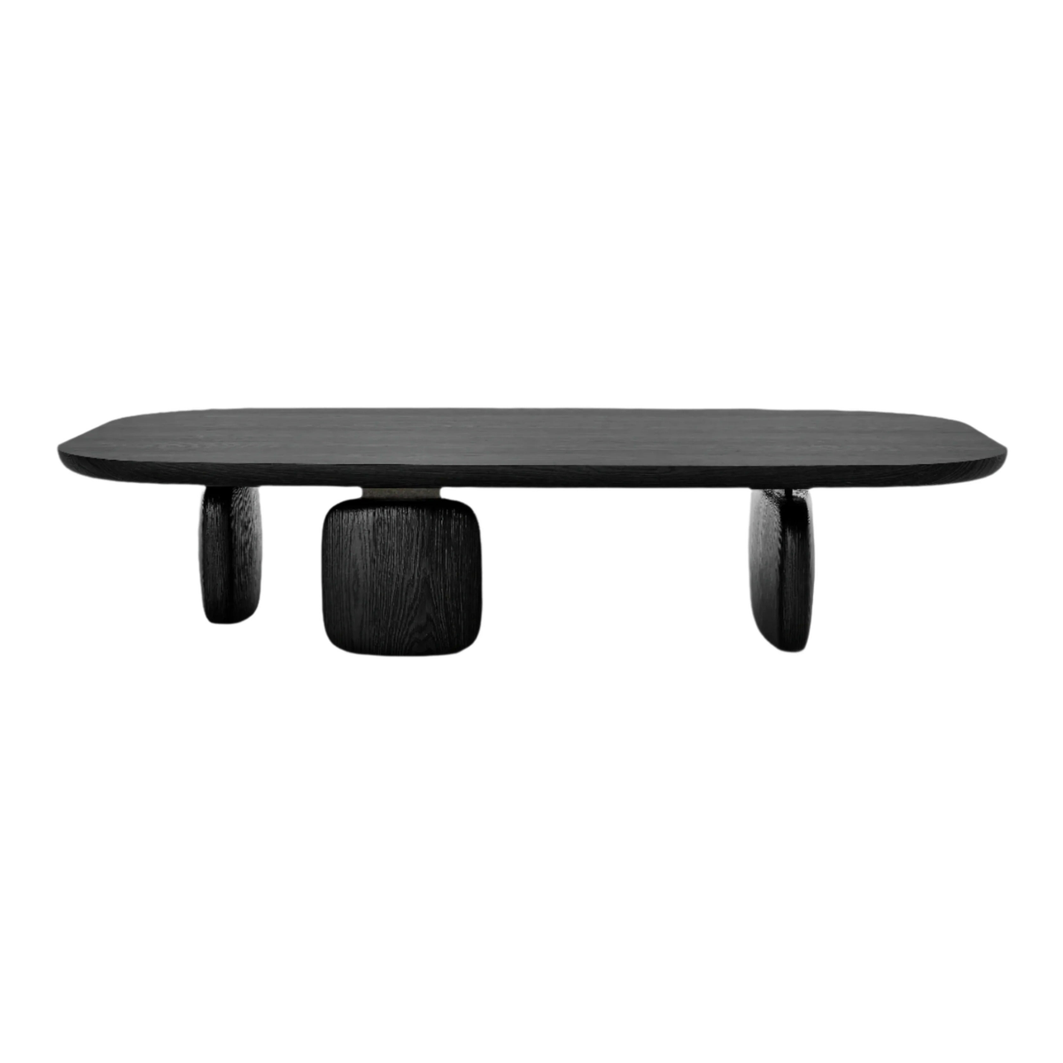 Underline Oval Coffee Table - Black Oak