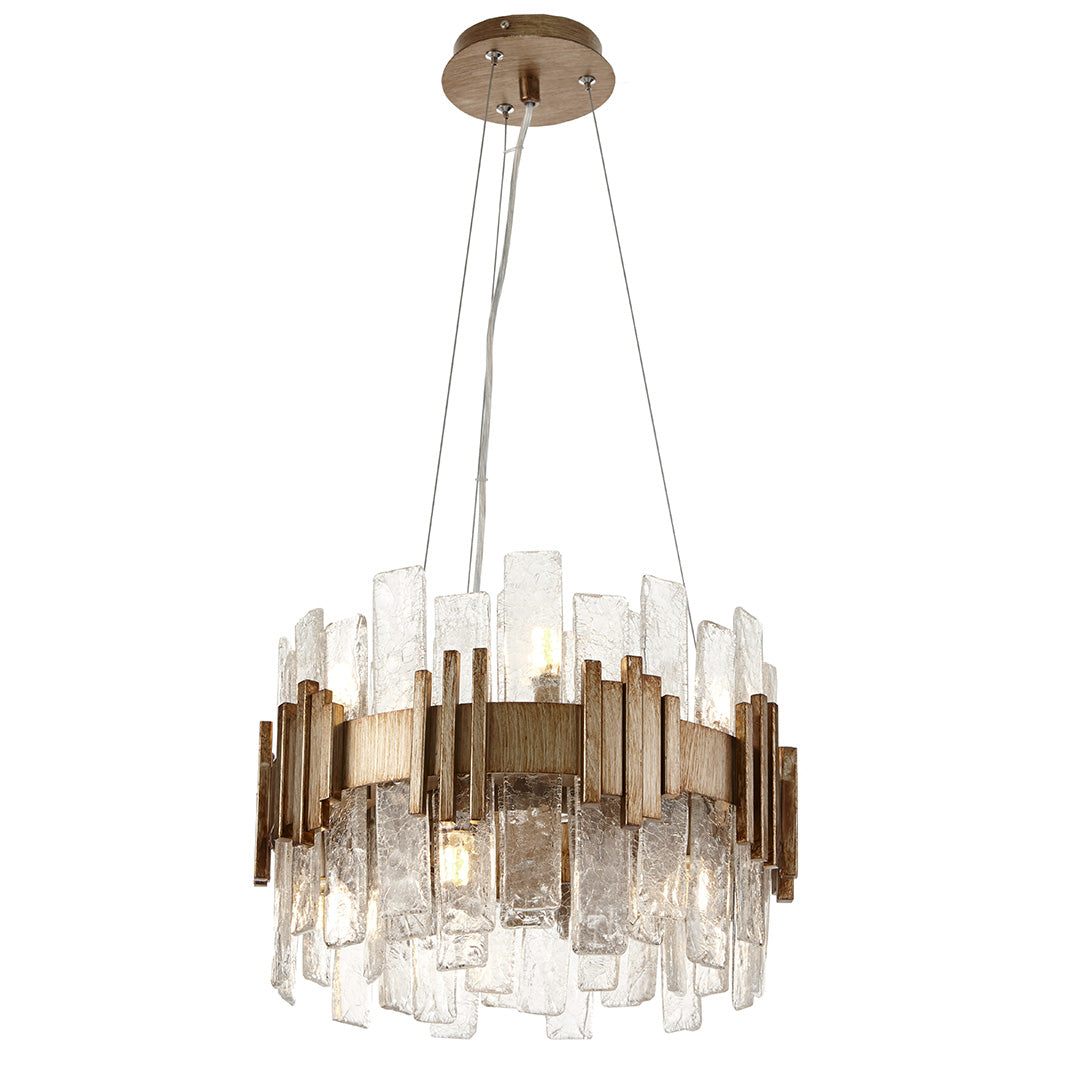Halo Opulent Textured Glass Chandelier Small