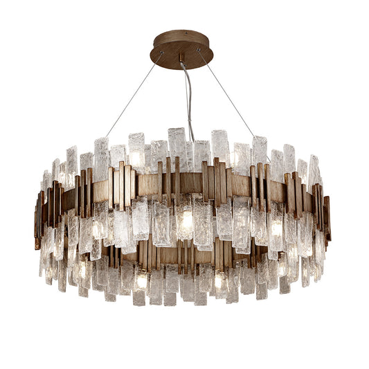 Halo Opulent Textured Glass Chandelier