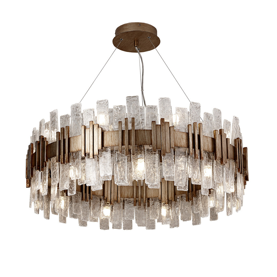 Halo Opulent Textured Glass Chandelier