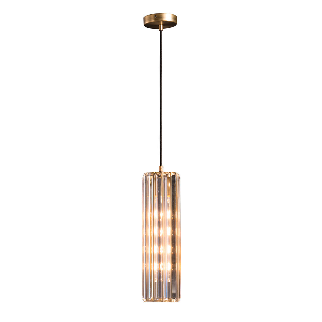 Crystal Antique Brass Pendant