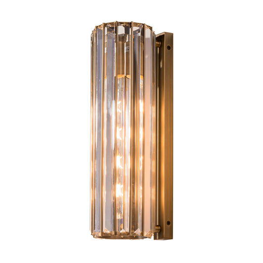 Crystal and Antique Brass Wall Lamp