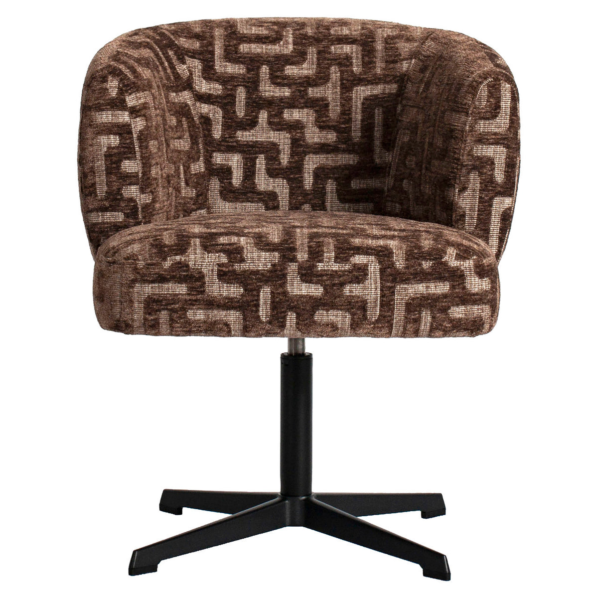 Dinard Brown Labyrinth Swivel Dining Chair