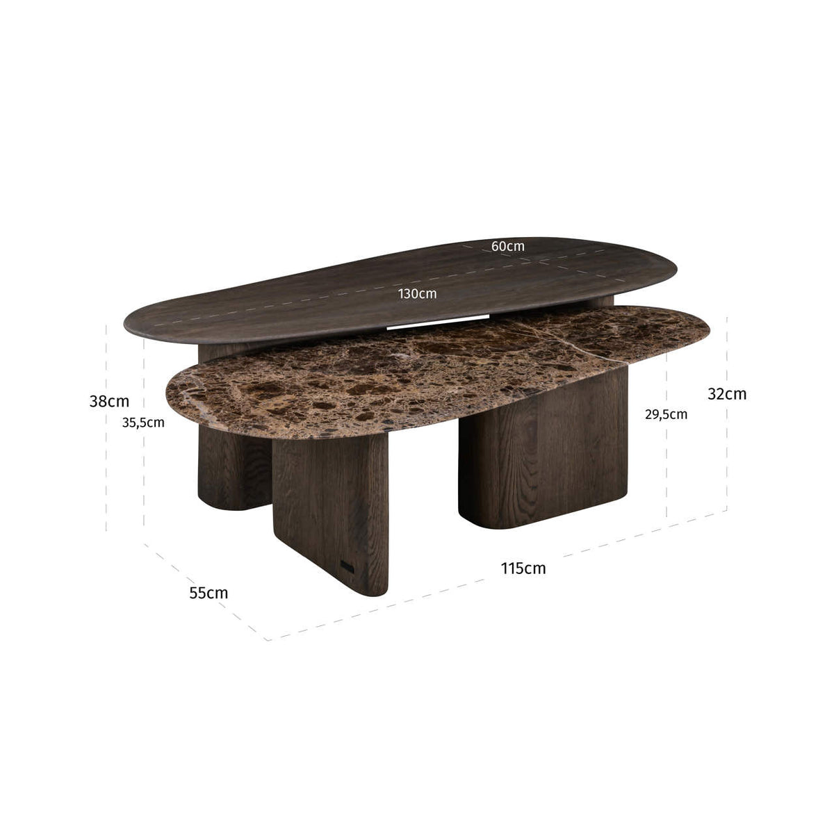 Castella Smoked Charcoal Coffee Table Set
