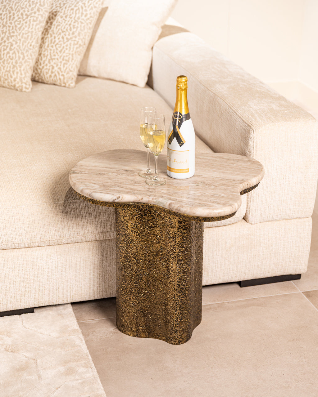 Arden Antique Brass Side Table