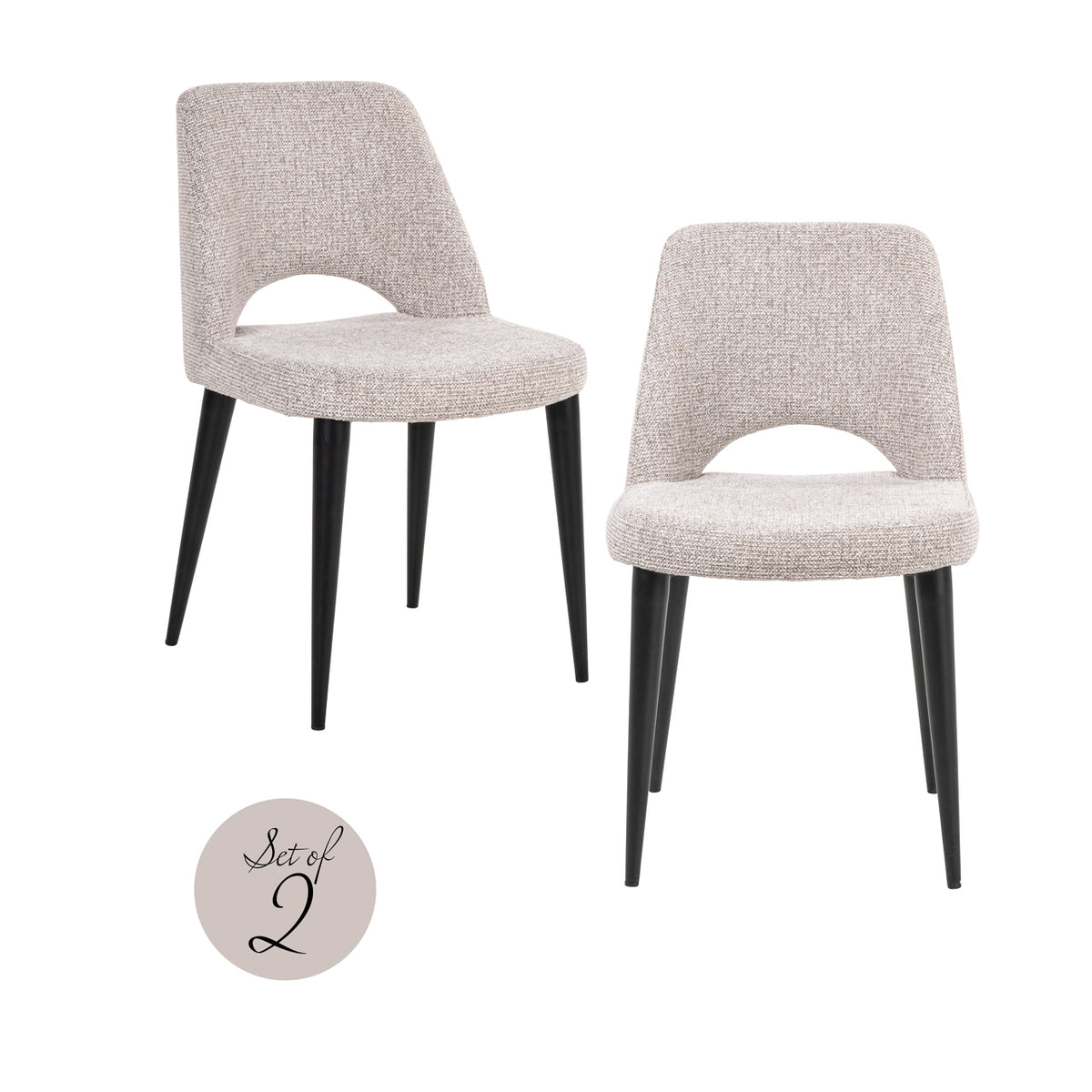Thea Natural Fancy Dining Chair Set of 2