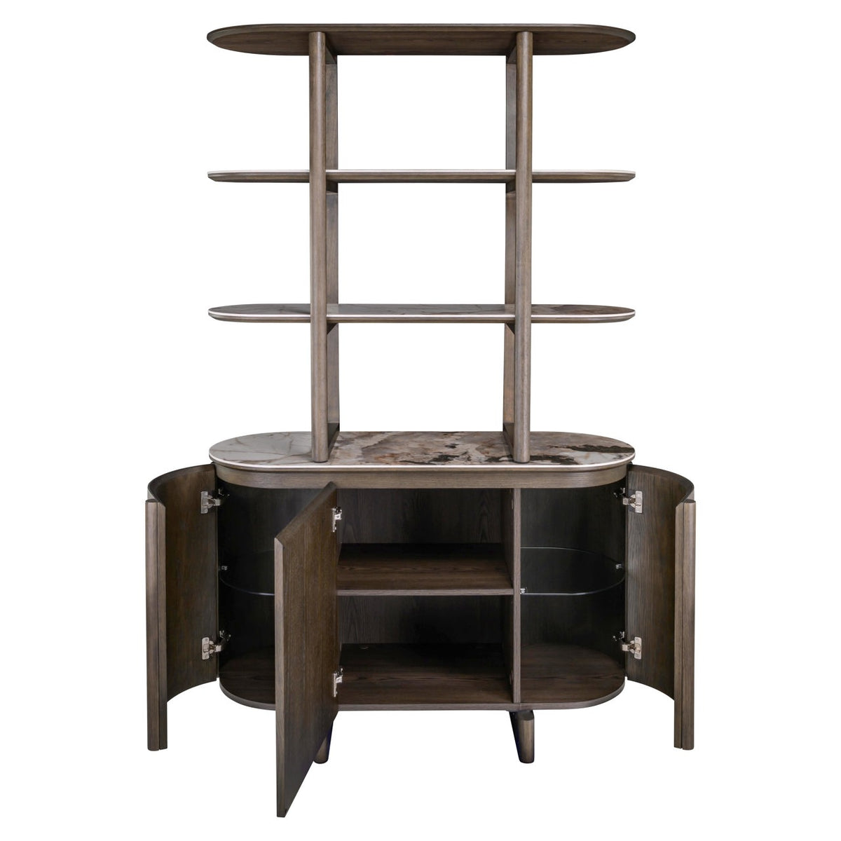 Langley Brown Display Cabinet