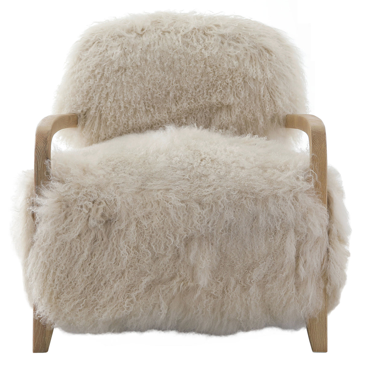 Lucca Natural Real Long Sheepskin Accent Chair