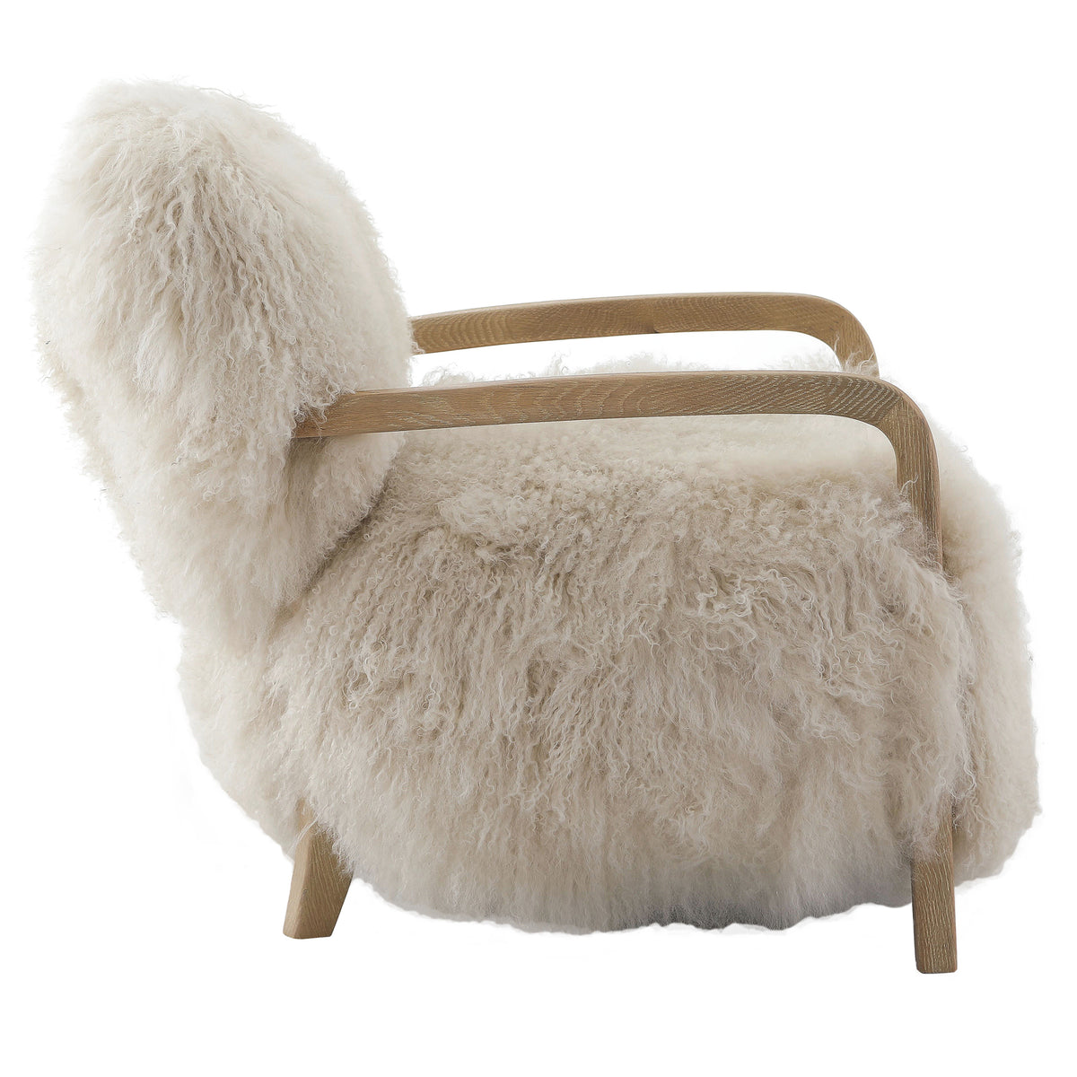 Lucca Natural Real Long Sheepskin Accent Chair