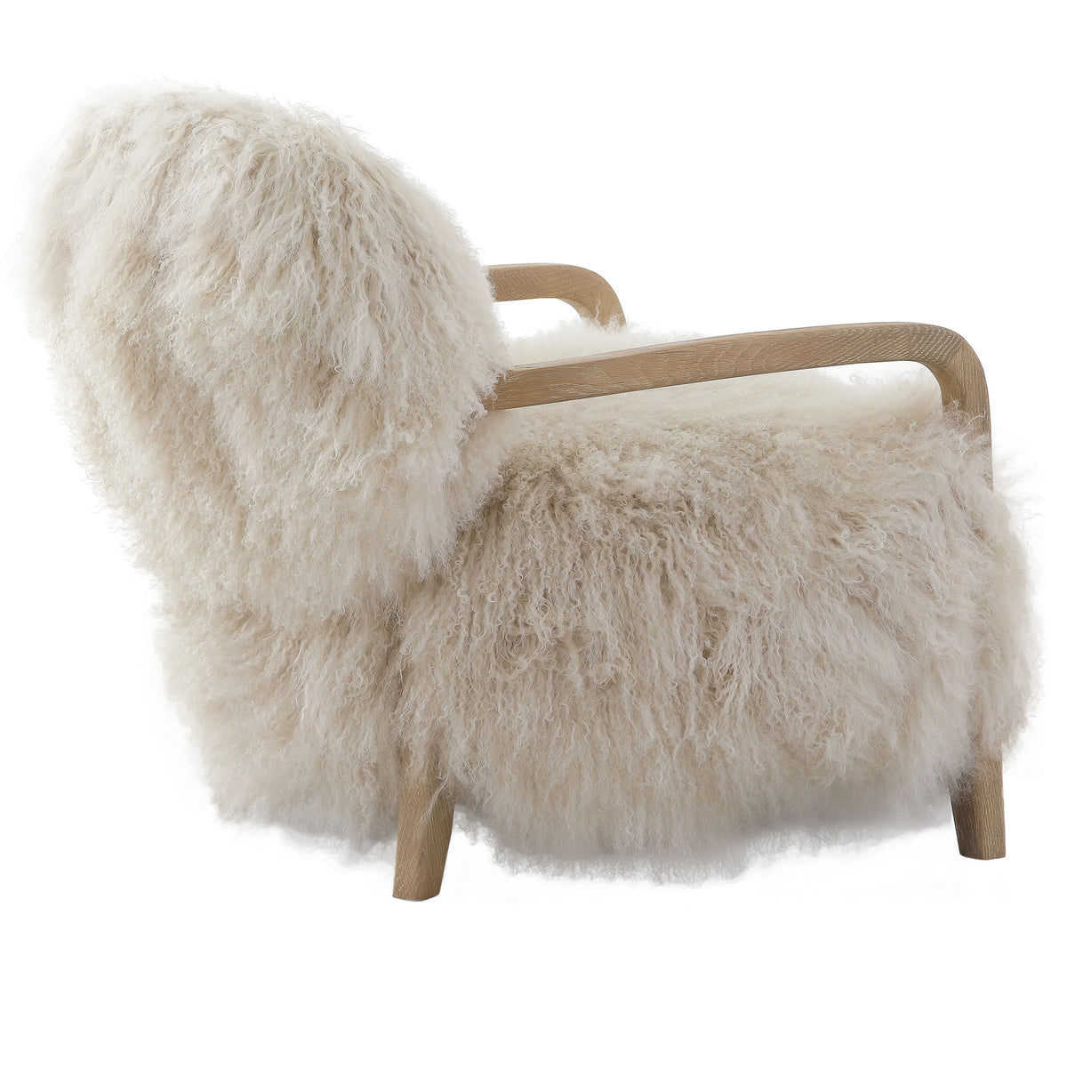 Lucca Natural Real Long Sheepskin Accent Chair
