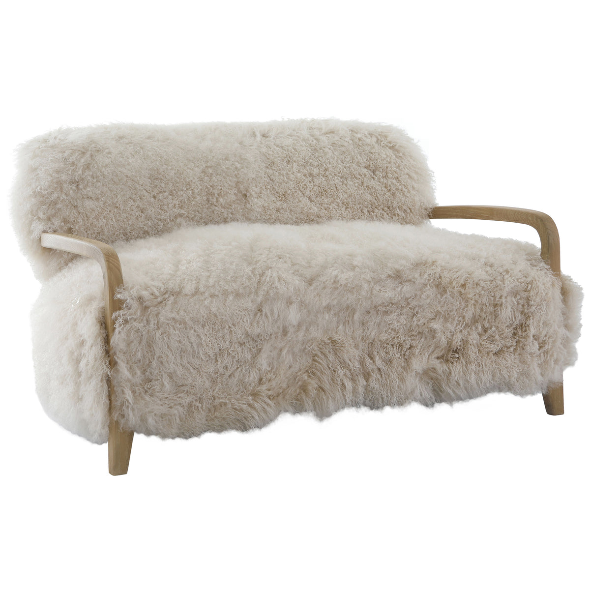 Lucca Natural Real Long Sheepskin Sofa
