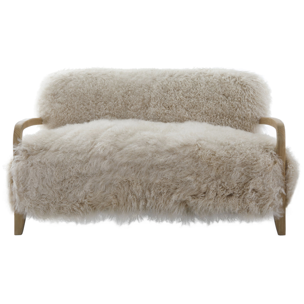 Lucca Natural Real Long Sheepskin Sofa