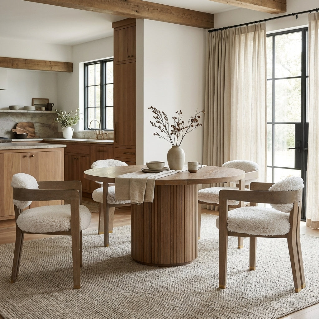 Lucca Faux Sheepskin Dining Chair