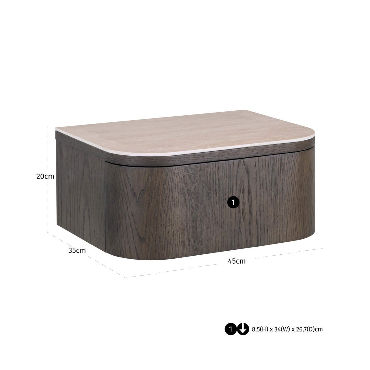 Nantes Brown Bedside Table