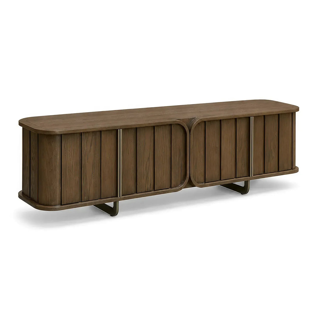 Fluted Caramel Oak Media Unit