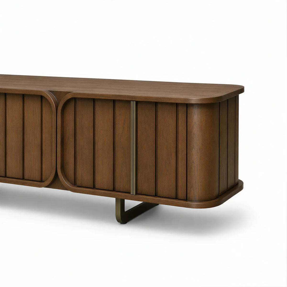 Fluted Caramel Oak Media Unit