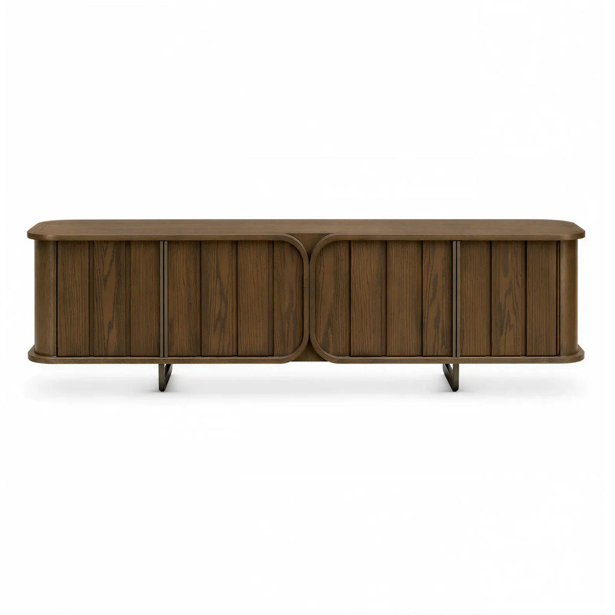 Fluted Caramel Oak Media Unit