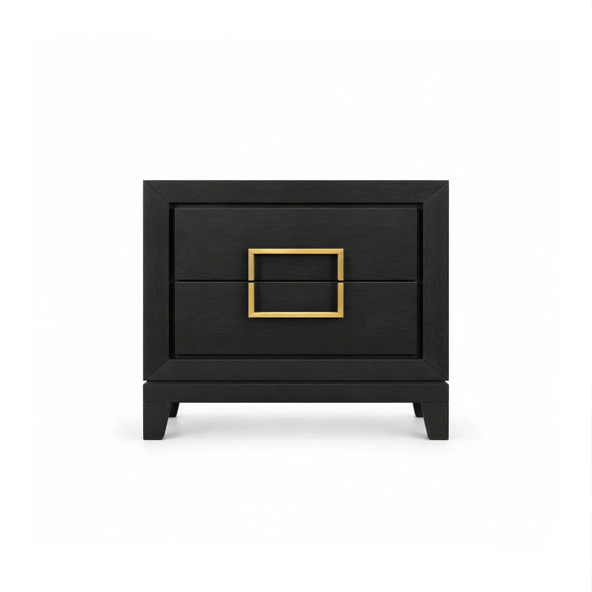 Veneered Bedside Table with Brass Handles