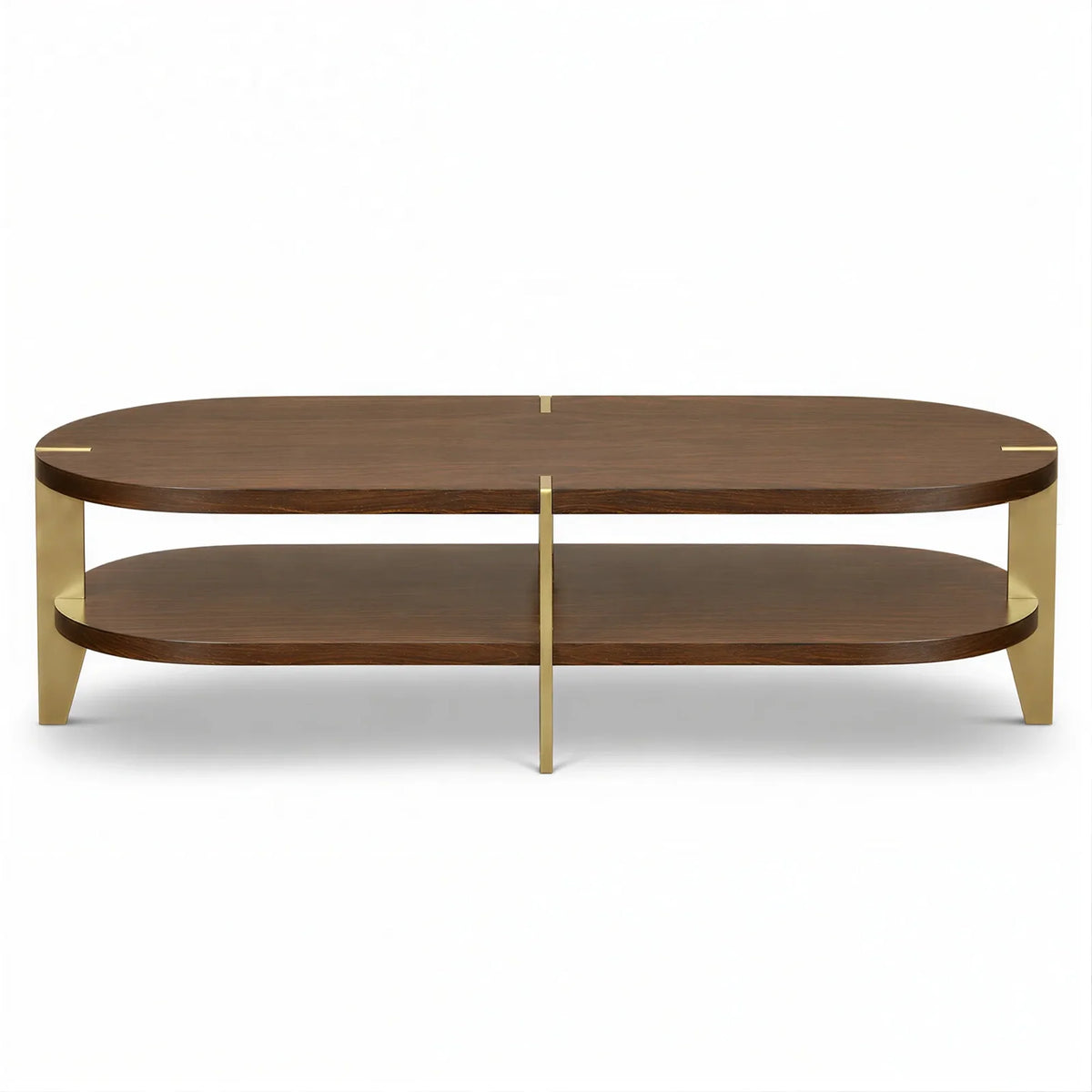 Walnut & Brushed Brass Coffee Table