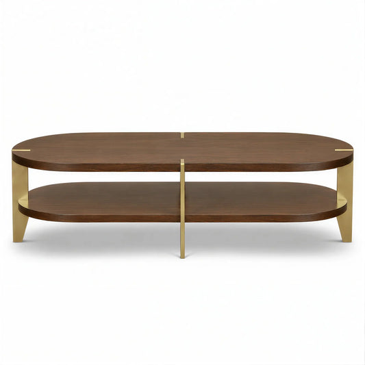 Walnut & Brushed Brass Coffee Table