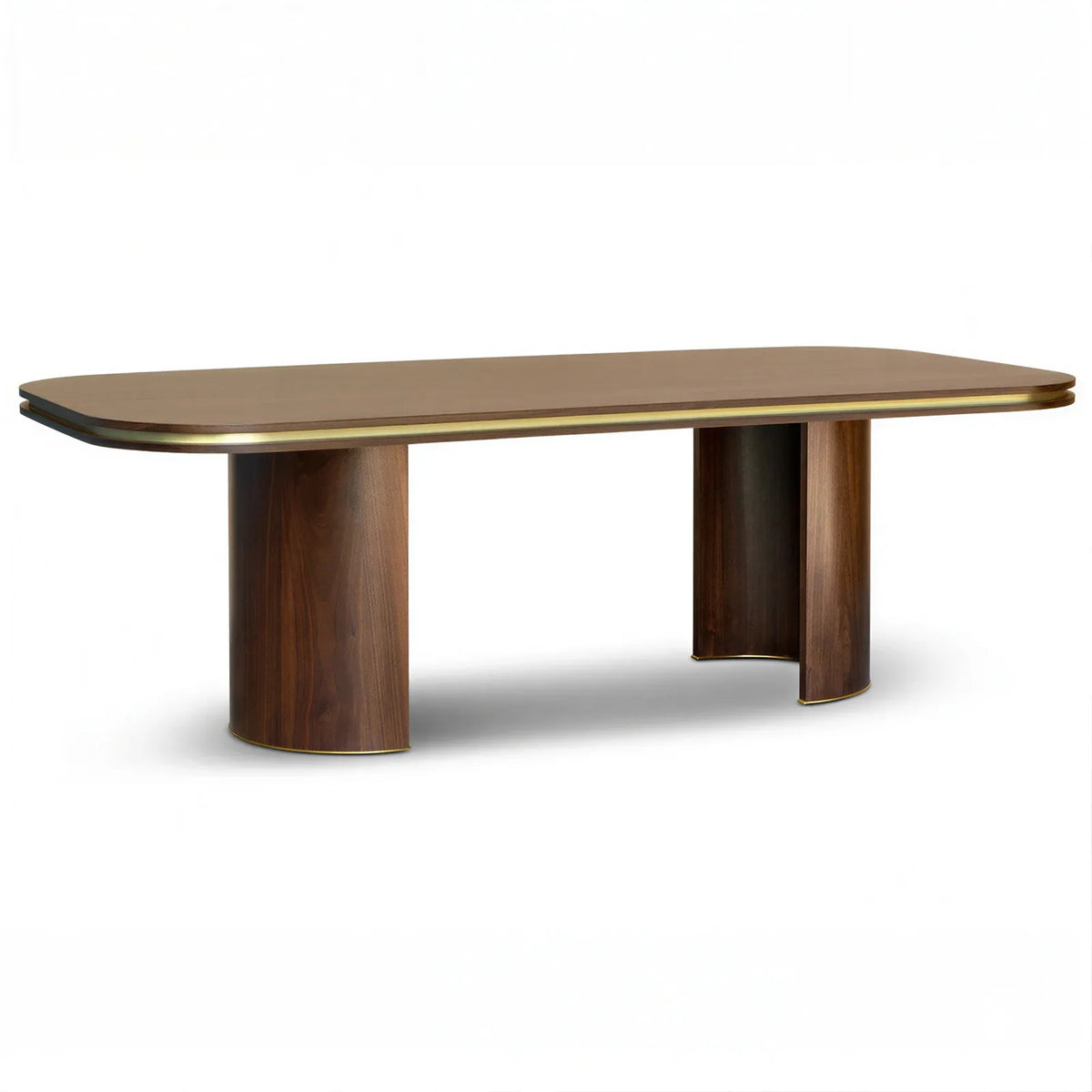 Walnut & Brass Dining Table