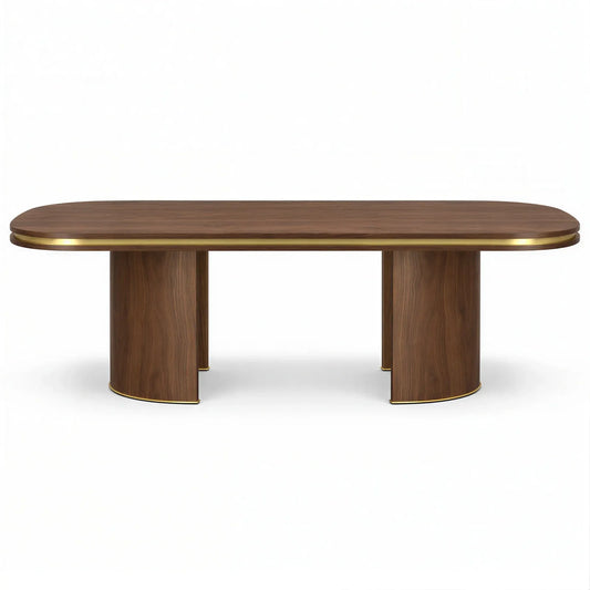 Walnut & Brass Dining Table