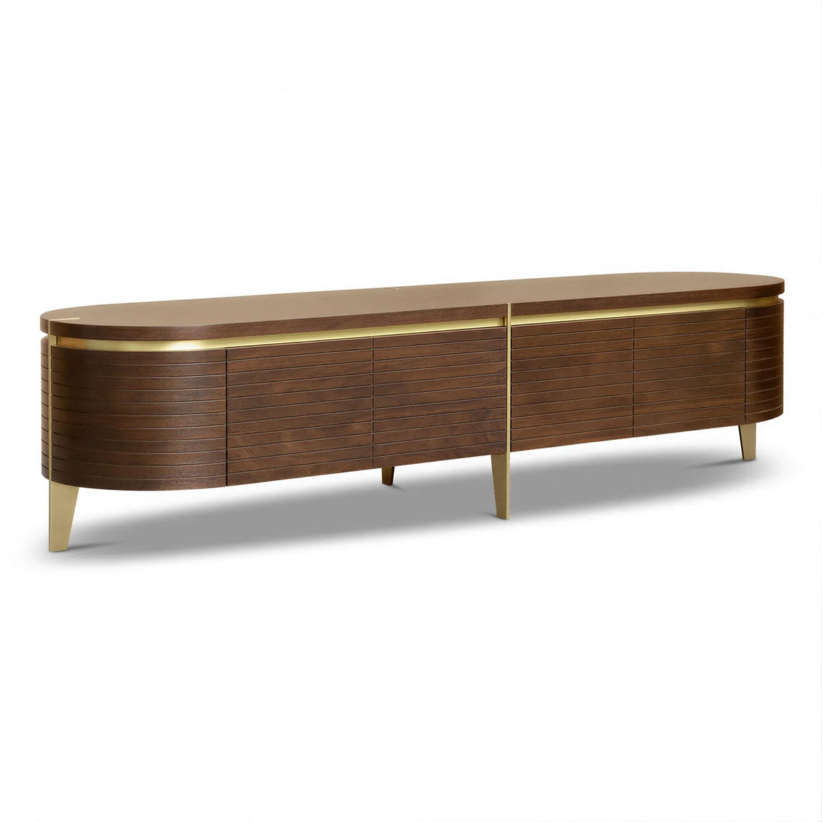 Art Deco Fluted Walnut Media Unit