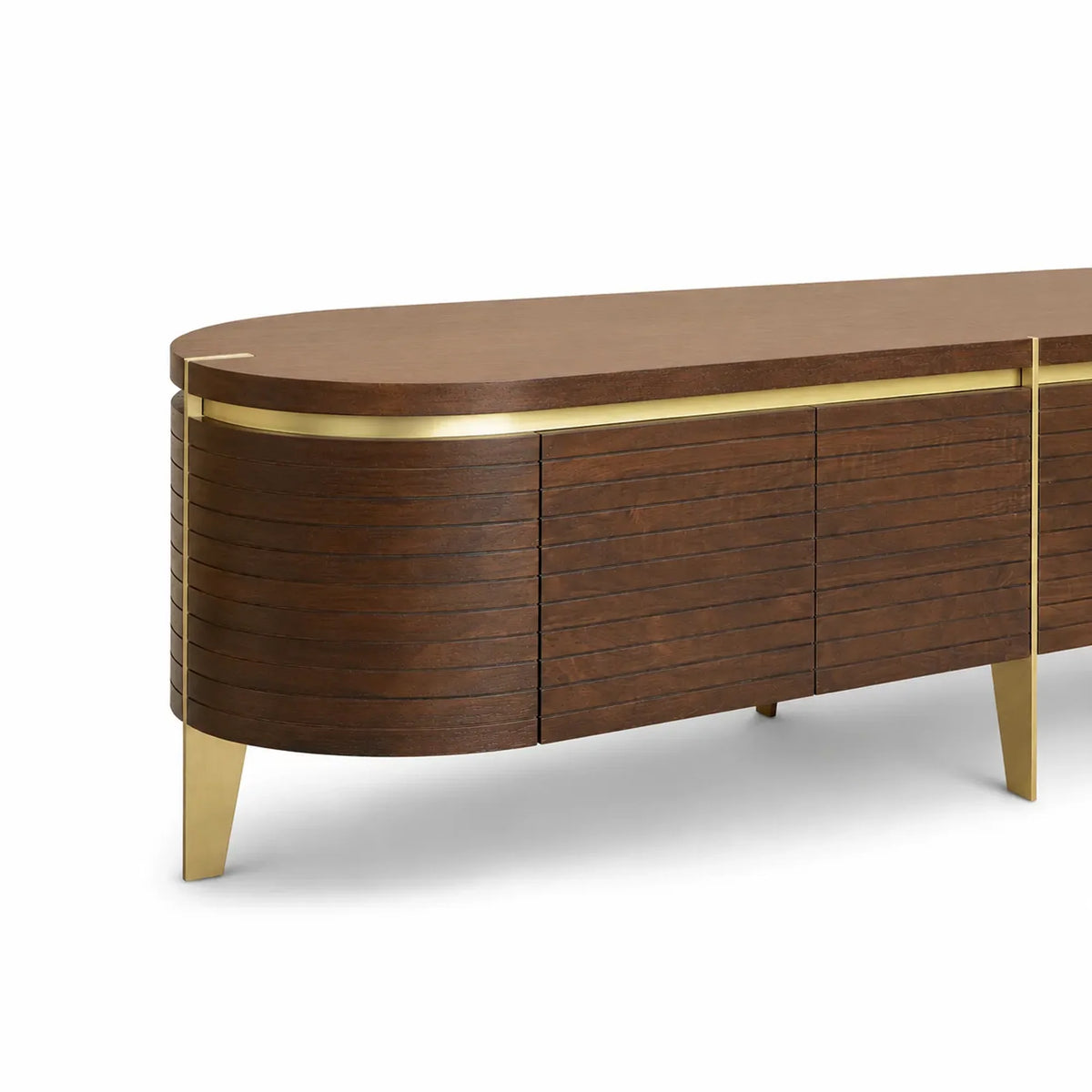 Art Deco Fluted Walnut Media Unit
