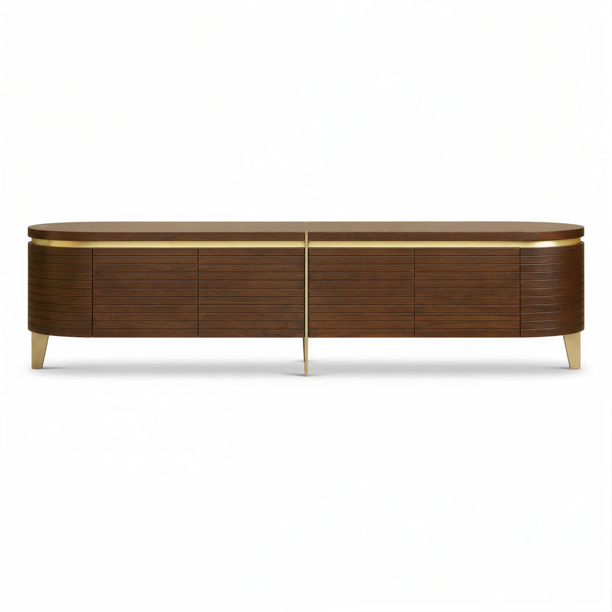 Art Deco Fluted Walnut Media Unit
