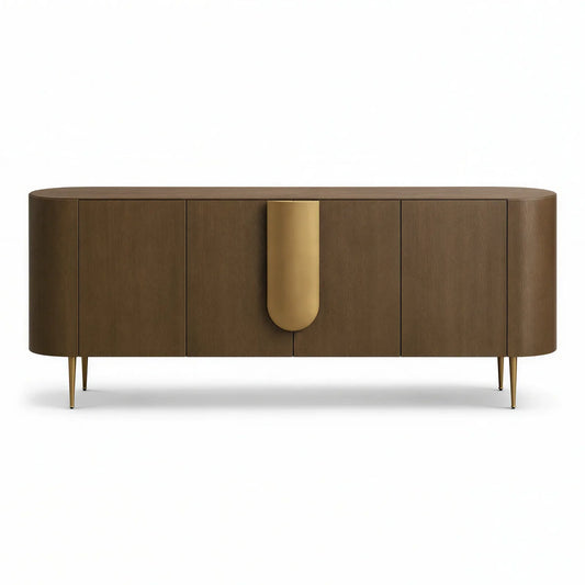 Caramel Oak Sideboard with Bronze Handles