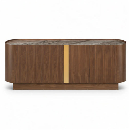 Walnut Sideboard with Veined Ceramic Top