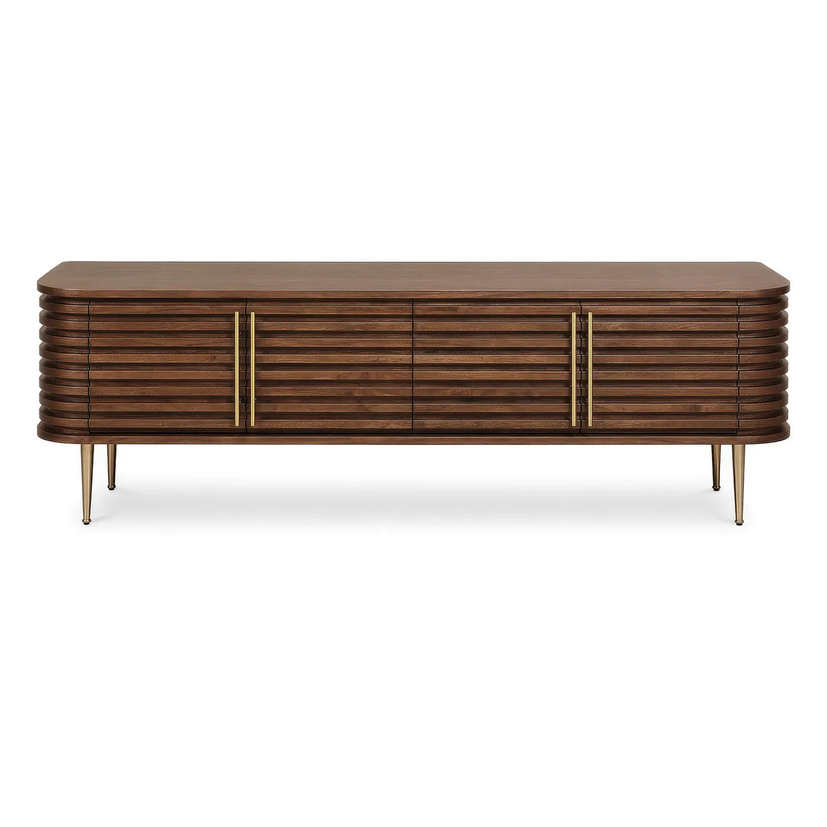 Fluted Natural Walnut Media Unit