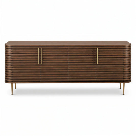 Walnut Sideboard with Horizontal Detailing