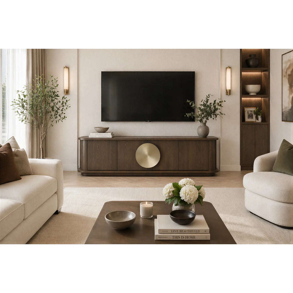 Walnut & Brass Media Unit