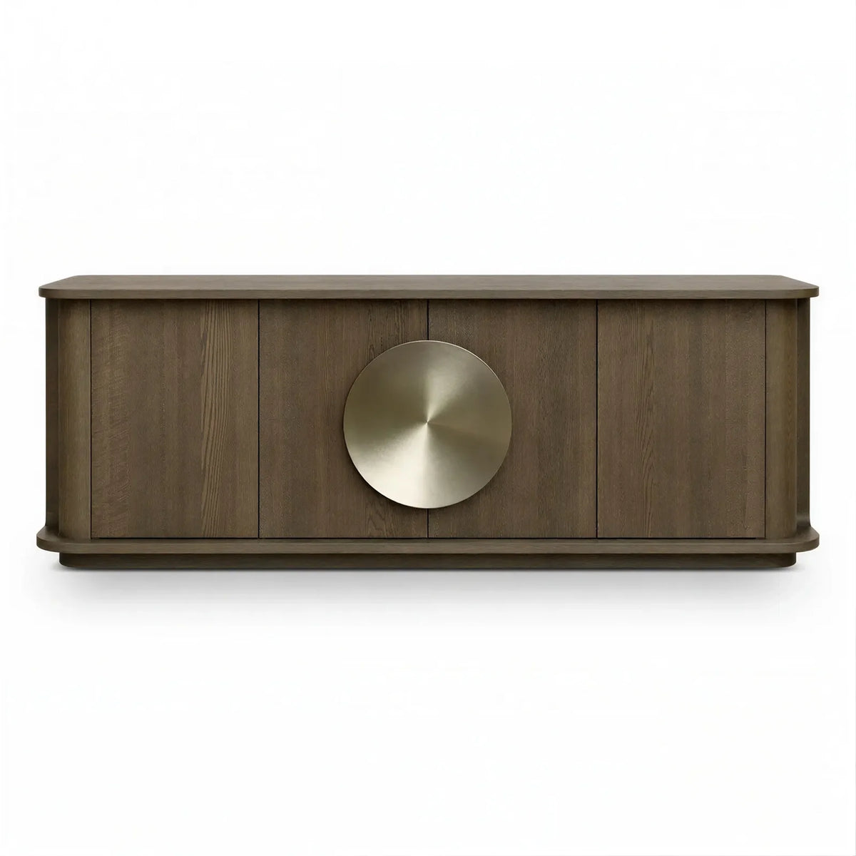 Light Oak Sideboard with Brass Circle Detail