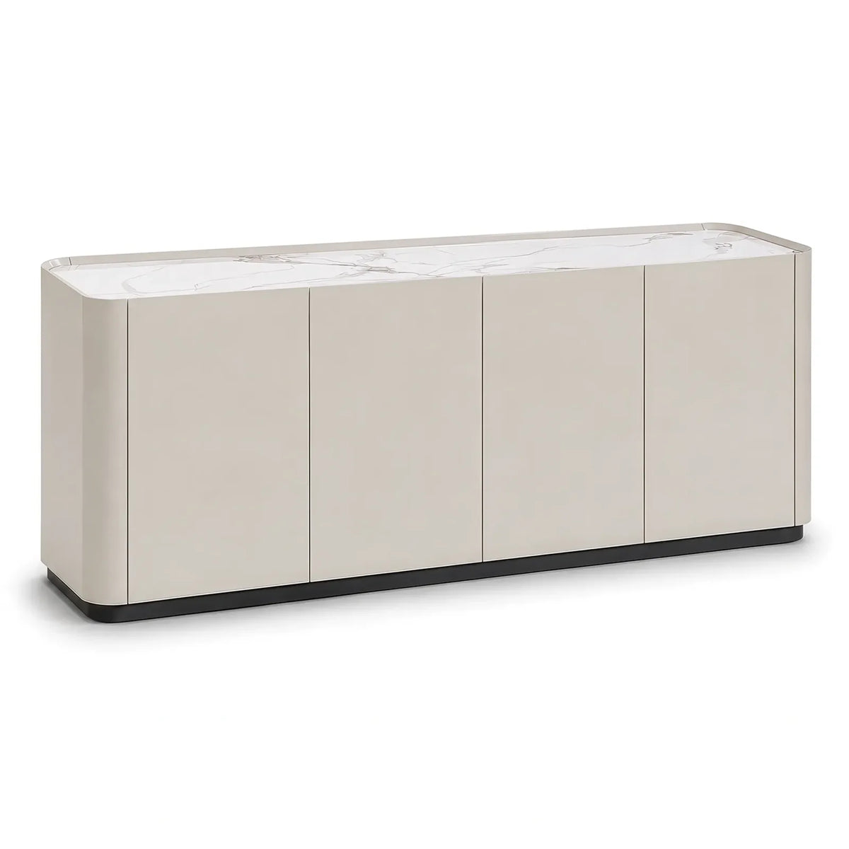 High Gloss Taupe Sideboard with Ceramic Top