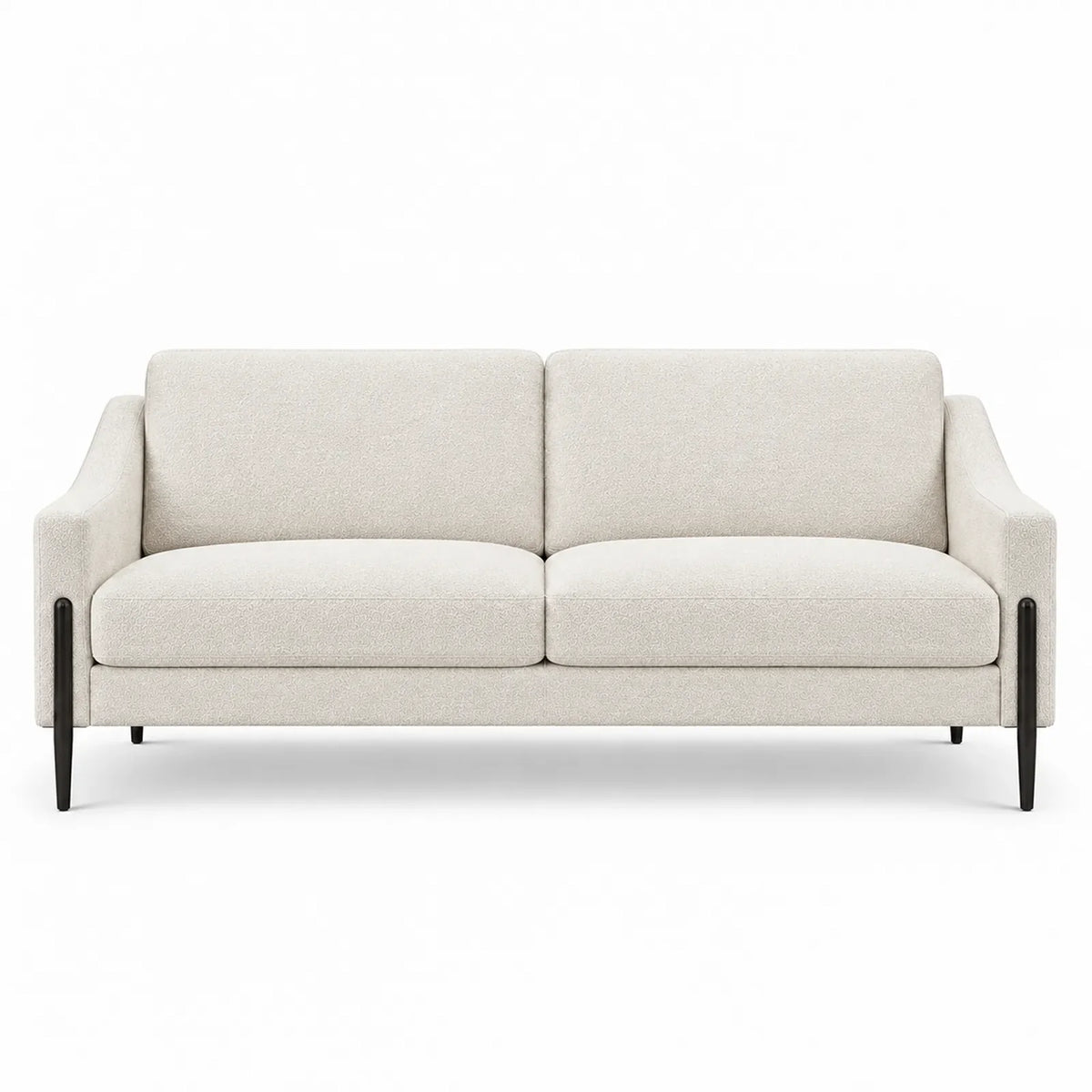 Ivory Sofa with Black Metal Legs
