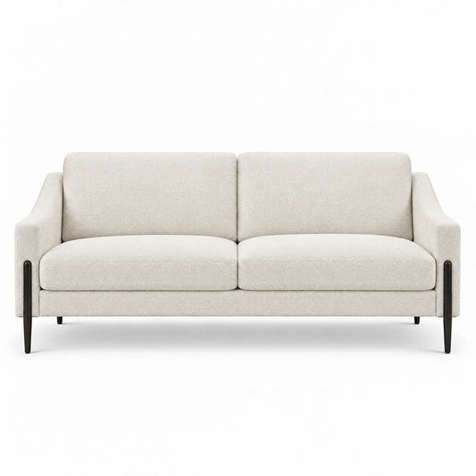 Ivory Sofa with Black Metal Legs