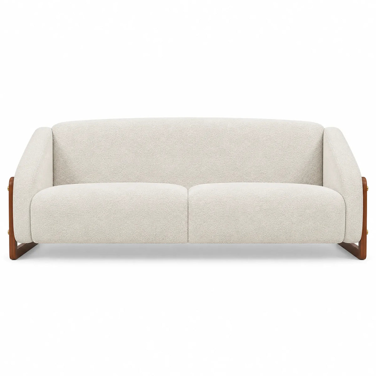 Ivory & Walnut Frame Sofa