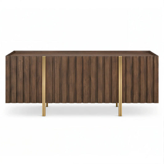 Walnut Sideboard with Vertical Detailing