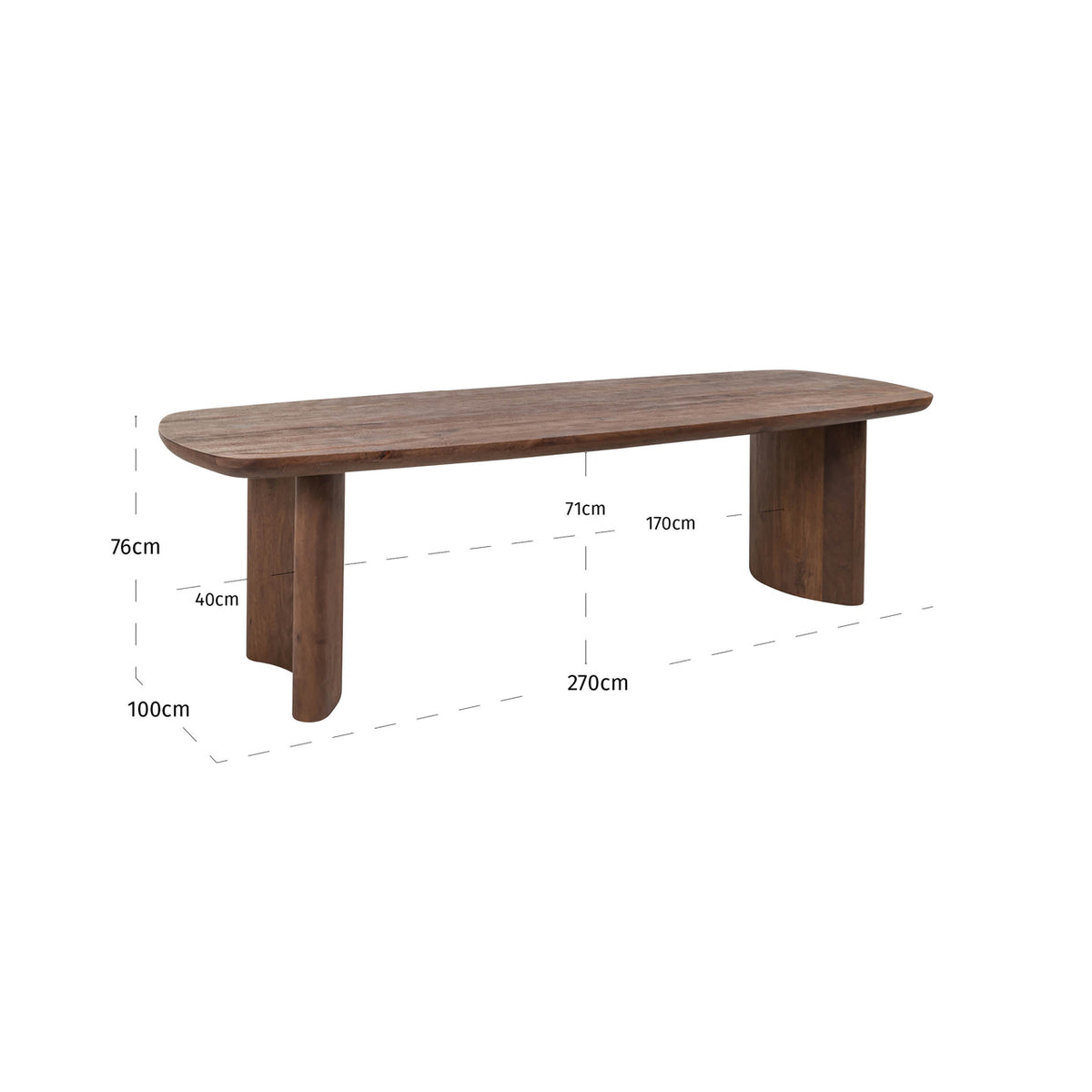 Bradley Spicebrown Dining Table 270cm