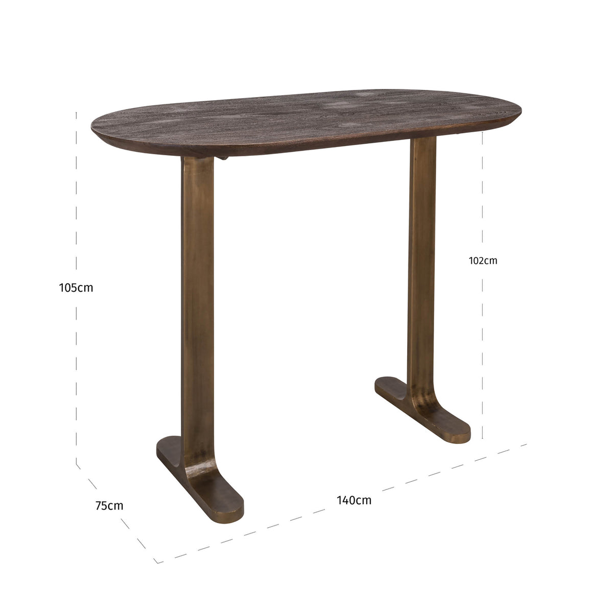 Ravello Dark Brown Bar Table 140cm