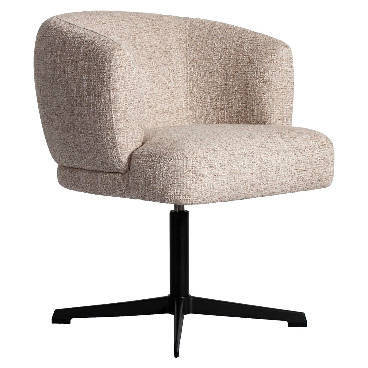 Dinard Cream Tweed Swivel Dining Chair