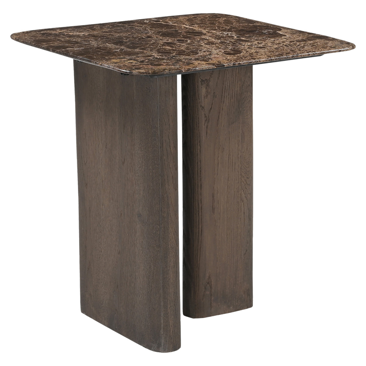 Castella Smoked Charcoal Marble Top Side Table