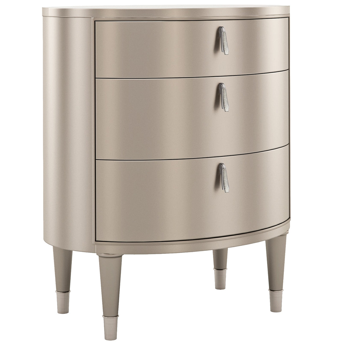 Bellagio Oval 3 Drawer Bedside Table